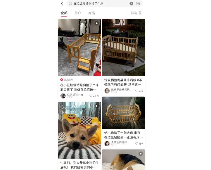 在垃圾站给狗捡了个床，真的利用上了