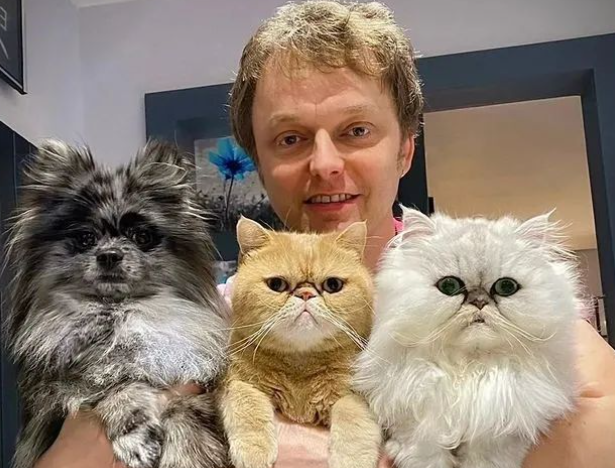 金吉拉猫黏人到把主人当成“猫窝”，竟还能趴在主人这里...